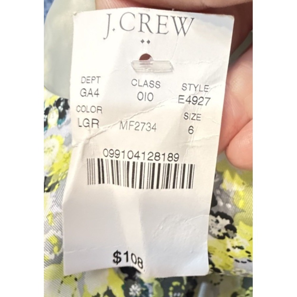 J.Crew Floral Fit Flare Dress Size 6 Short Sleeve Spring Summer Work - Picture 5 of 5